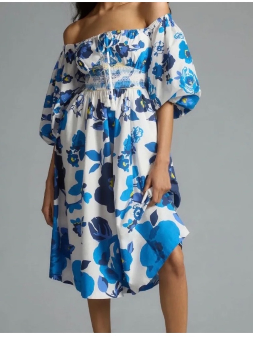 Plenty by Tracy Reese Square neck milkmaid floral midi dress